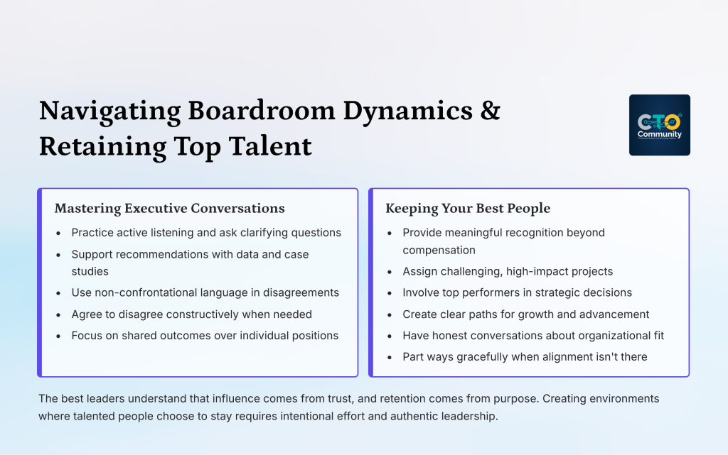 9 navigating boardroom dynamics and retaining top talent