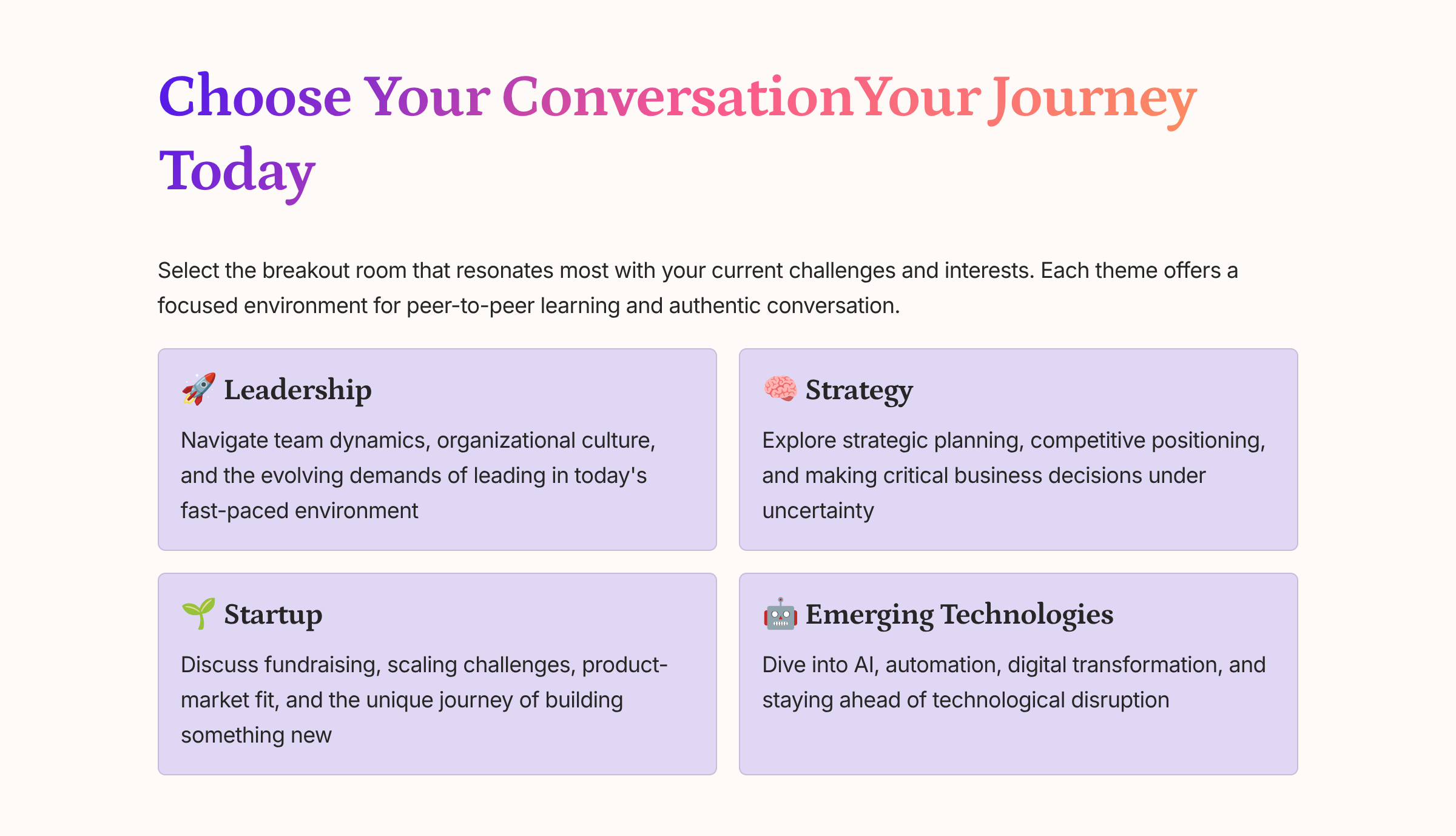 3 choose your conversationyour journey today