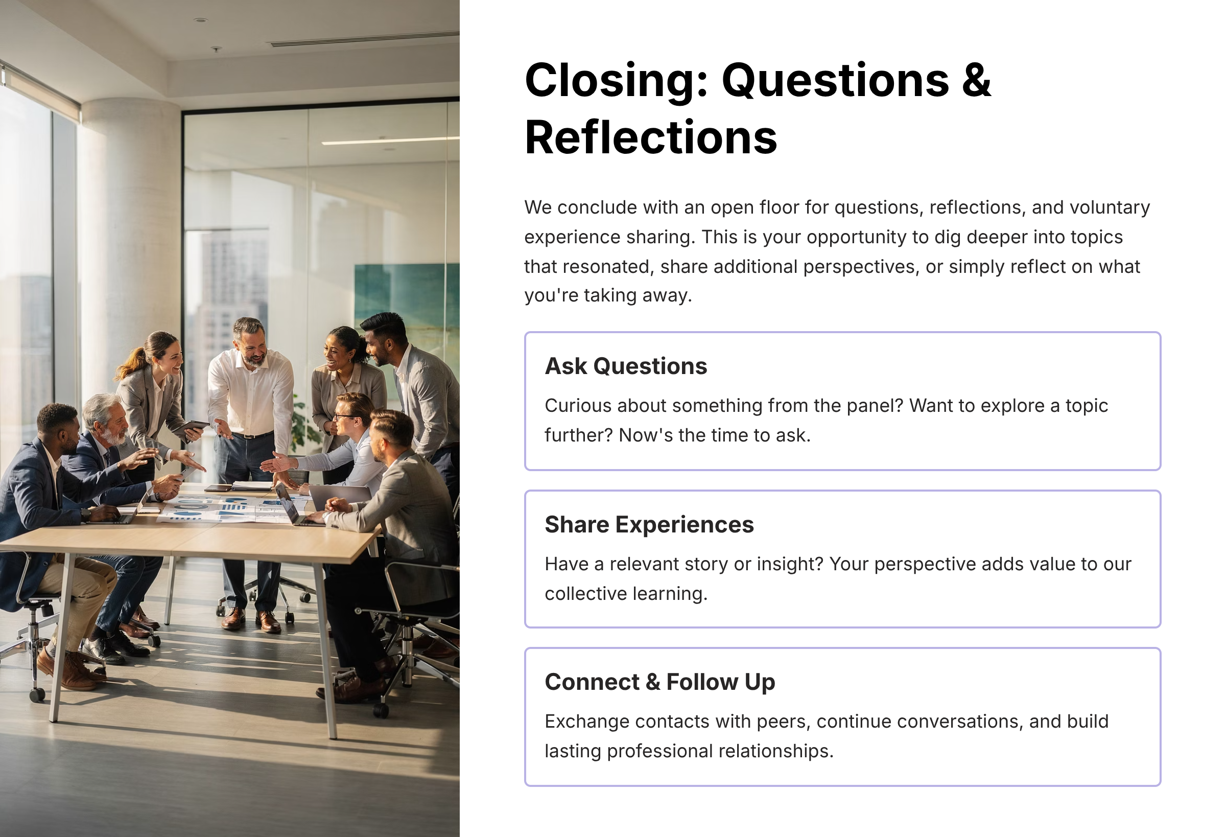 6 closing questions and reflections