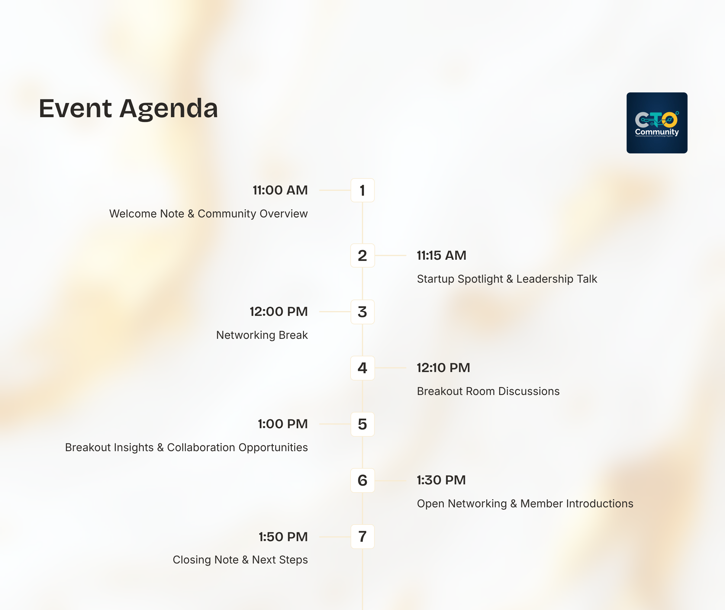 3 event agenda